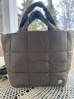 Westbronco Quilted Puffer Tote Bag in Dark Olive